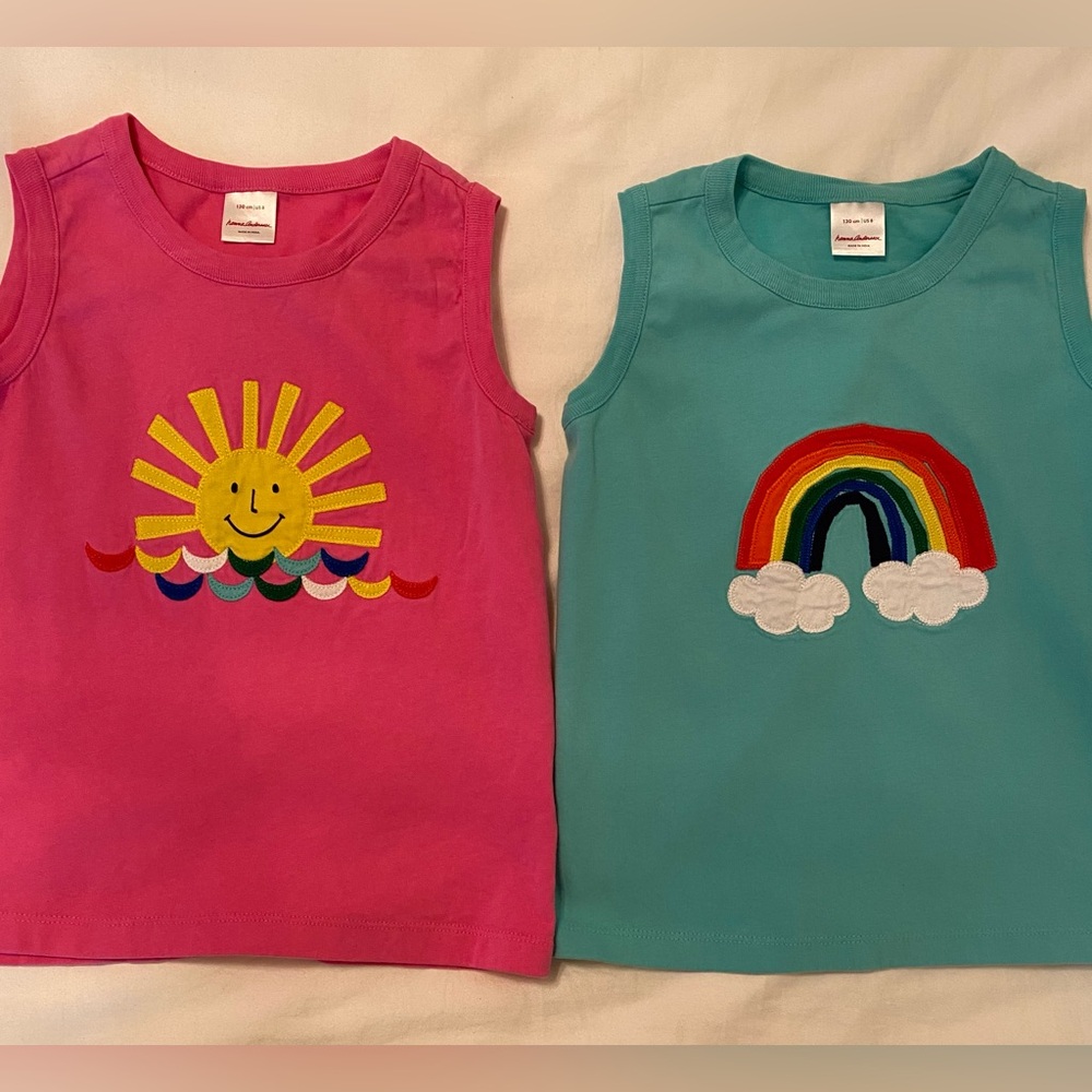 Hanna Andersson Girls Two Pack Tank - Size 8